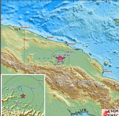 Ισχυρός σεισμός στην Παπούα – Νέα Γουινέα, πάνω από 7 ρίχτερ