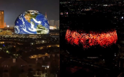 Sphere: Εντυπωσιακές εικόνες από την τεράστια σφαίρα των 1,2 εκατ. led στο Λας Βέγκας που μας ταξιδεύει στο μέλλον