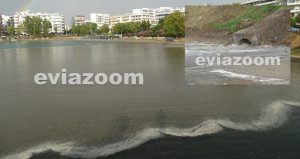 Απίστευτες εικόνες στην Εύβοια: Παραλία γέμισε λύματα και λάσπη ενώ λουόμενοι κολυμπούσαν (vid)