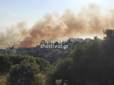 Έσβησε η φωτιά που απειλούσε κατοικημένη περιοχή στο Πανόραμα με τη βοήθεια των καναντέρ (εικόνες, βίντεο)
