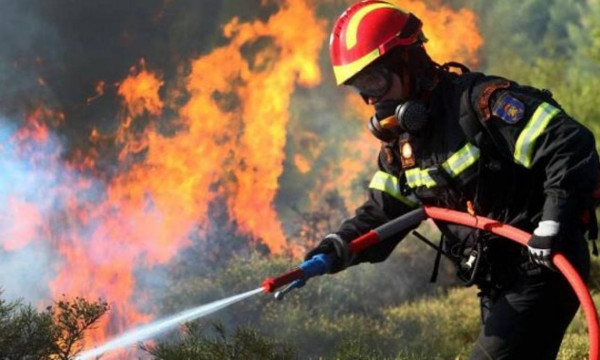 Φωτιά στη Βάρη, ισχυρές δυνάμεις της Πυροσβεστικής στο σημείο