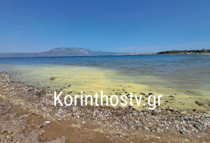 Κόρινθος: Βάφτηκε κίτρινη η θάλασσα στο Αρχαίο Λιμάνι Λεχαίου