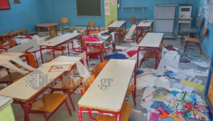 Βάνδαλοι κατέστρεψαν σχολικές αίθουσες - Απίστευτες εικόνες σε δημοτικό κωμόπολης των Χανίων (pics+vid)