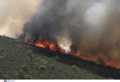 Φωτιά στη Ρόδο: Νέα αναζωπύρωση κοντά στο χωριό Λάερμα, μήνυμα 112 για εκκένωση