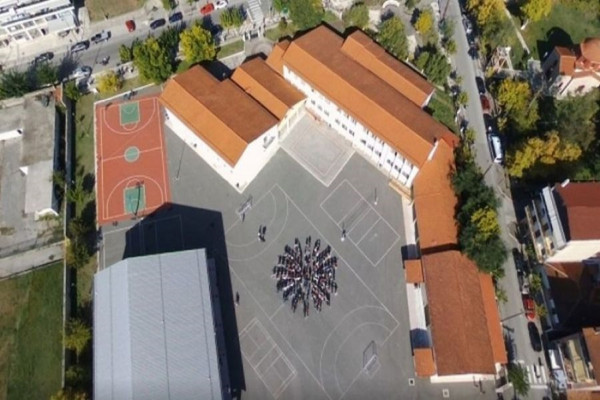 Μαθητές σχημάτισαν τον «Ήλιο της Βεργίνας» στα Γρεβενά (video)
