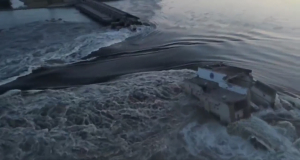 Σοκαριστικά βίντεο από την καταστροφή φράγματος και τον τεράστιο όγκο νερού που ρέει ανεξέλεγκτος στην Ουκρανία
