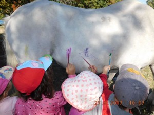 Καταγγελία για παιδικό σταθμό που έβαλε παιδιά να ζωγραφίσουν πάνω σε άλογα