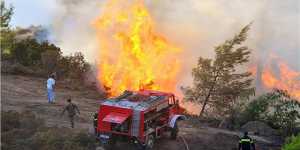 Δεν απειλεί κατοικημένες περιοχές η φωτιά στην Ηλεία