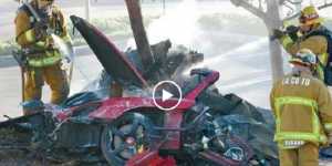 Βίντεο σοκ! Η στιγμή της σύγκρουσης και έκρηξης του αυτοκινήτου που επέβαινε ο Paul Walker