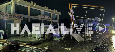 Πύργος: Μετράει πληγές από το νυχτερινό μπουρίνι, ανεμοστρόβιλος «σάρωσε» επιχειρήσεις και σπίτια