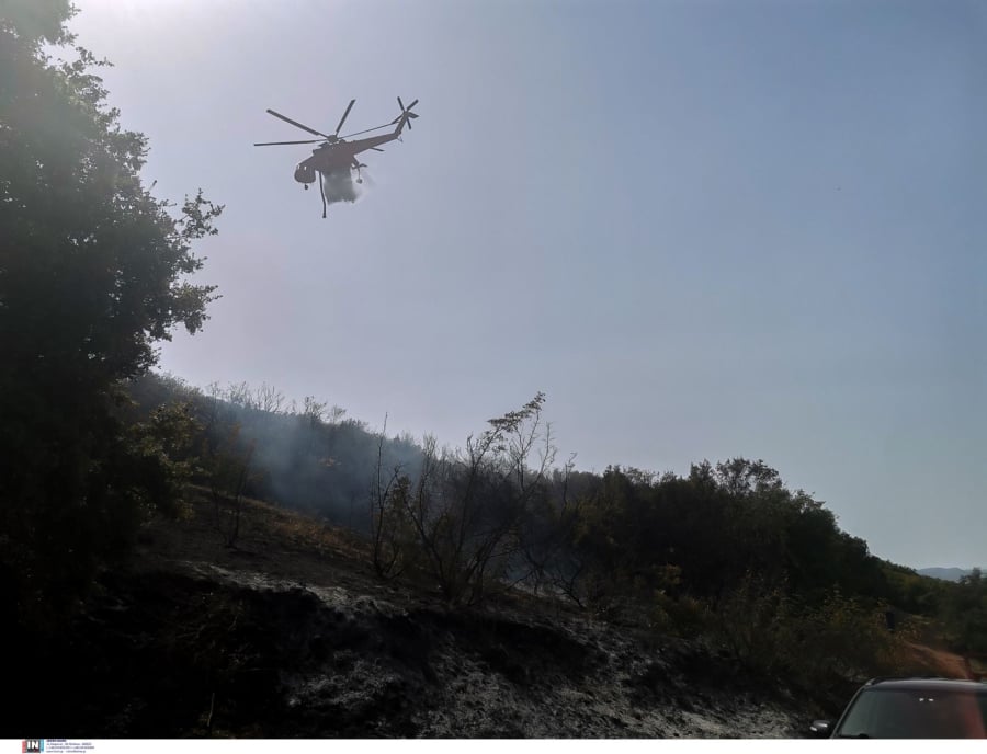 Φωτιά στο όρος Αιγάλεω - Επιχειρούν δύο ελικόπτερα