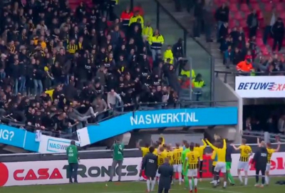 Κατέρρευσε κερκίδα γεμάτη οπαδούς σε γήπεδο της Ολλανδίας (βίντεο)