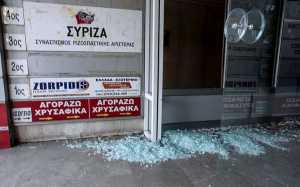 Άγνωστοι προκάλεσαν φθορές στα γραφεία του ΣΥΡΙΖΑ στη Θεσσαλονίκη
