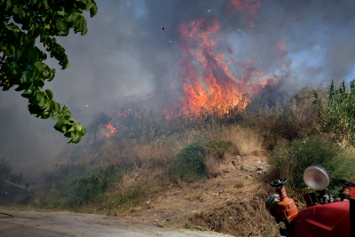 Βόνιτσα: Δύσκολη μάχη με φωτιά που κατακαίει δασική έκταση (βίντεο)
