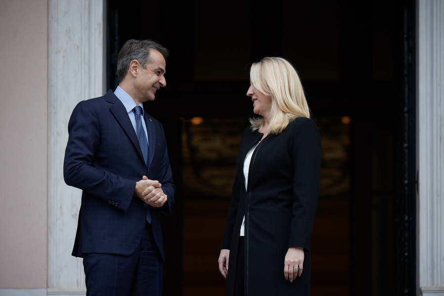 Ο Κυριάκος Μητσοτάκης συναντήθηκε με την προεδρεύουσα του συλλογικού προεδρείου της Βοσνίας Ερζεγοβίνης