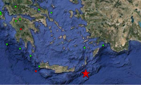 Σεισμός 6,2 Ρίχτερ νοτιοανατολικά της Κρήτης συνεχίζονται οι μετασεισμοί