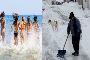 Τρελός καιρός με χιόνια στη Μακεδονία και «καύσωνα» στην Κρήτη