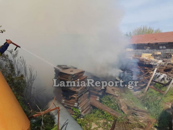 Συναγερμός στην πυροσβεστική: Φωτιά σε εργοστάσιο ξυλείας στη Λαμία