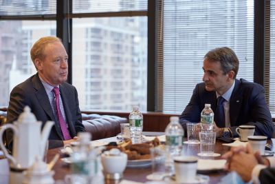 Συνάντηση Μητσοτάκη με τον πρόεδρο της Microsoft, Μπραντ Σμιθ, στη Νέα Υόρκη
