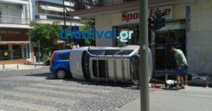 Τρόμος στη Θεσσαλονίκη: ΙΧ έπεσε σε στάση λεωφορείου
