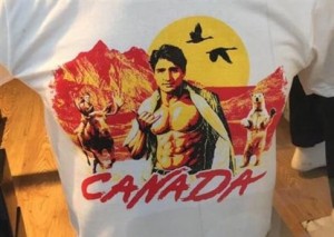Πωλείται T-shirt με τον πρωθυπουργό του Καναδά χωρίς μπλούζα