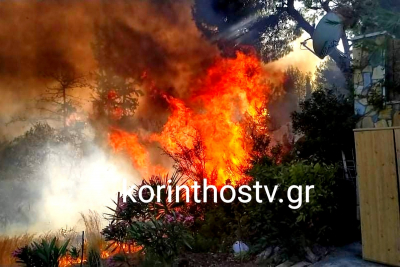 Μεγάλες φωτιές σε Μακρακώμη και Ωραία Ελένη, έκλεισε η Εθνική Οδός (εικόνες, βίντεο)