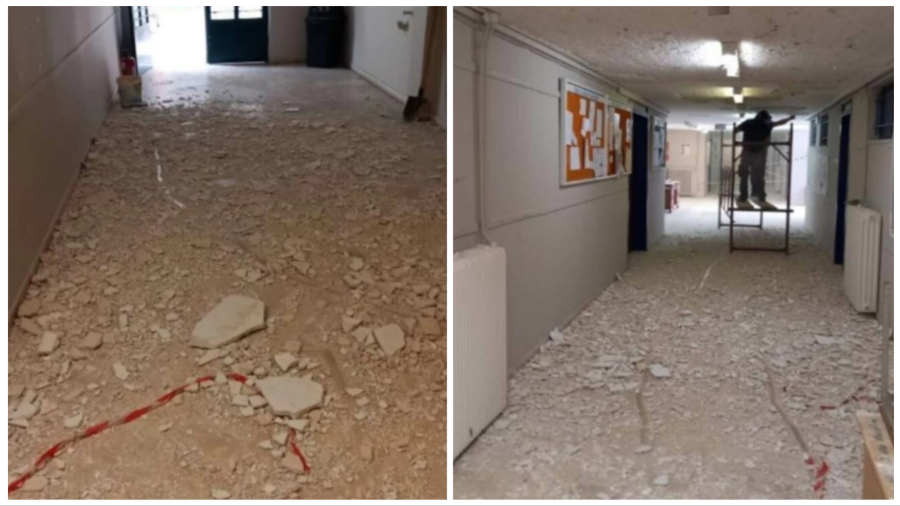 ΤΕΦΑΑ Αθηνών: Τριτοκοσμικές εικόνες, κατέρρευσε ταβάνι σε κεντρικό διάδρομο του πανεπιστημίου