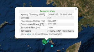 Σεισμός 4,4 ρίχτερ στη Νίσυρο