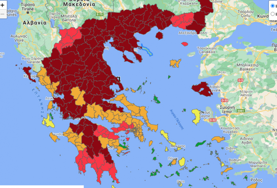 Κορονοϊός: Ακόμη δύο περιοχές «μπήκαν» σε βαθύ κόκκινο
