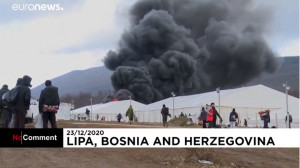 Βοσνία: «Στάχτη» καταυλισμός που «φιλοξενούσε» μετανάστες χωρίς νερό, ρεύμα και θέρμανση (vid)