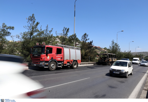 Θεσσαλονίκη: Φωτιά σε σχολικό λεωφορείο γεμάτο παιδιά