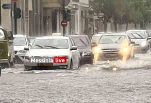 «Σάρωσε» τη Μεσσηνία η κακοκαιρία: Xείμαρροι οι δρόμοι, αναφορές για προβλήματα ηλεκτροδότησης (βίντεο)
