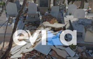 Αποτρόπαιες εικόνες: Ασυνείδητοι κατέστρεψαν μνήματα στο νεκροταφείο του Αλιβερίου