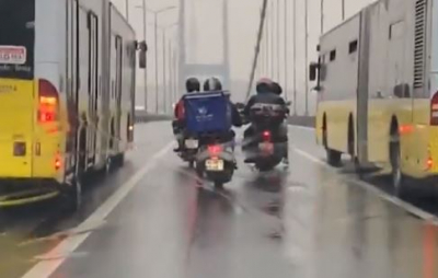 Λεωφορεία σχηματίζουν «τείχος» για να προστατεύσουν μοτοσυκλετιστές από τους ισχυρούς ανέμους (βίντεο)