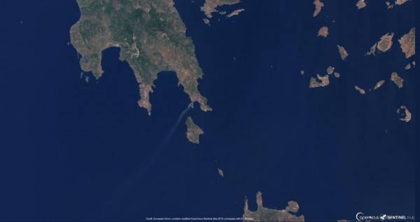 Ορατή από το διάστημα η φωτιά στην Εύβοια - Η φωτογραφία από το σύστημα Κοπέρνικος