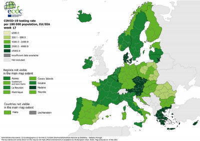 Χάρτες ECDC: Καλύτερη η επιδημιολογική κατάσταση στην Ελλάδα