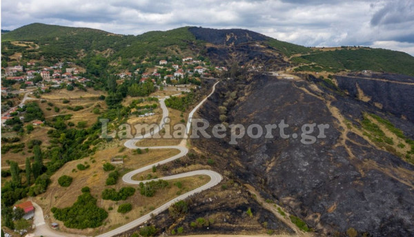 Δίβρη: Εικόνες από ψηλά μετά την καταστροφική φωτιά (pics)